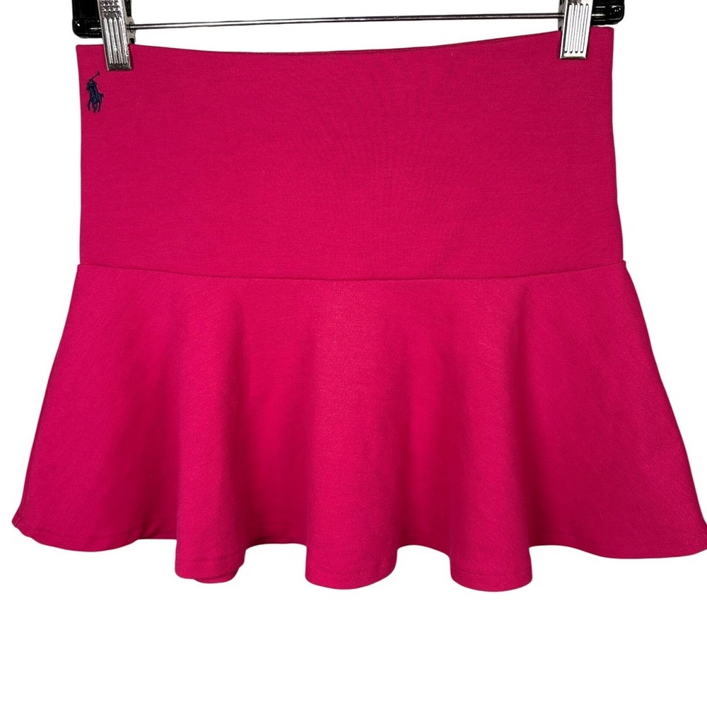 Polo Ralph Lauren Flare Mini Skirt, Pink/Magenta, Size L (12-14)